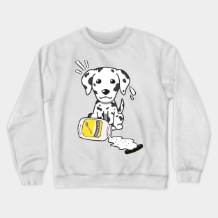 Cute Dalmatian spilled mayonnaise Crewneck Sweatshirt